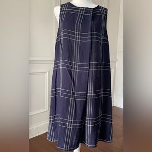 DKNY Navy & White Plaid A-Line Shift Dress Women’s Size 10